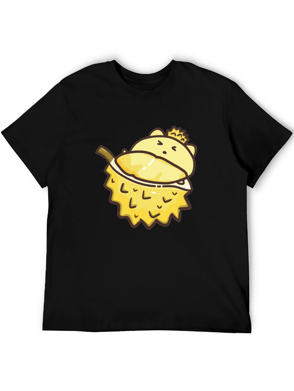 Cartoon Durian Bear Graphic Tee - Black