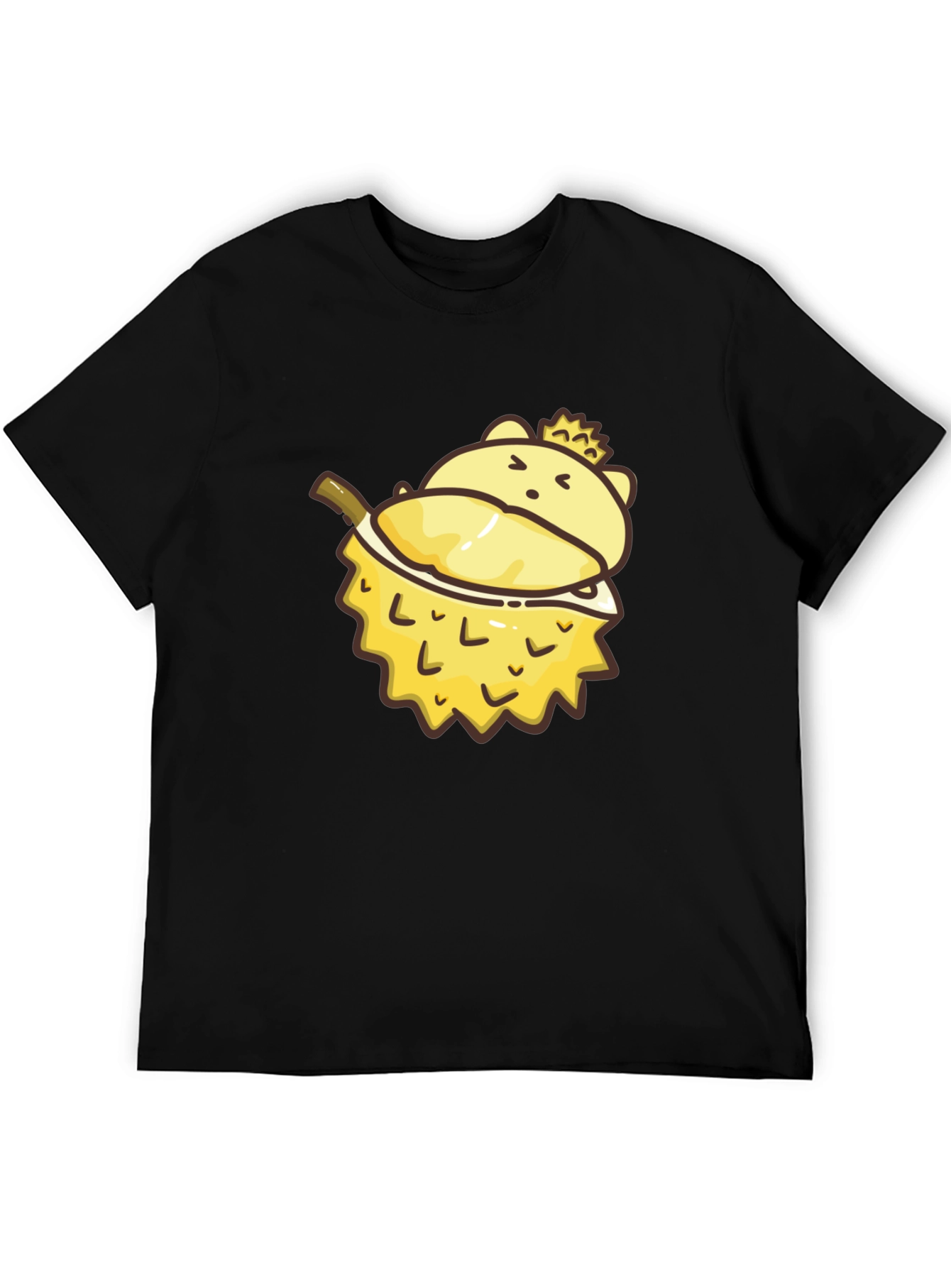 Cartoon Durian Bear Graphic Tee - Black
