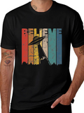 Believe UFO Abduction Retro Style Graphic T-Shirt
