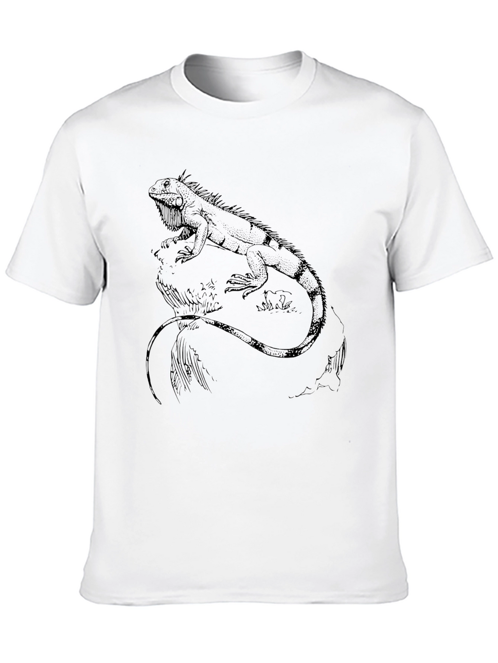 Iguana Graphic Print Black Tee