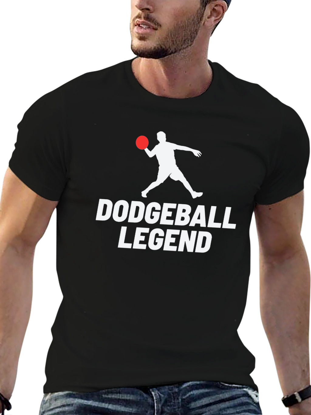 Dodgeball Legend Graphic T-Shirt - Black