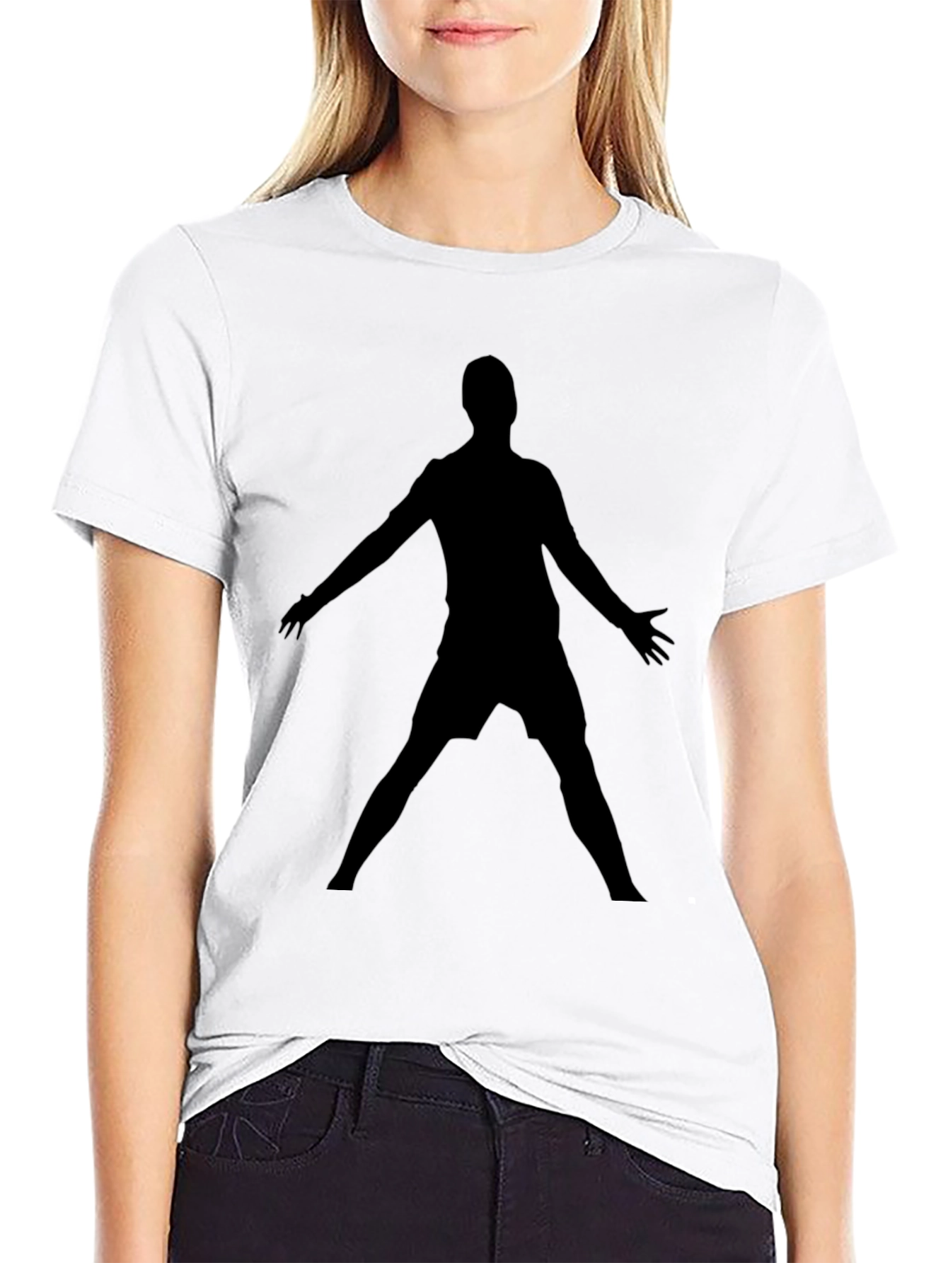 Silhouette Soccer Celebration Black T-Shirt