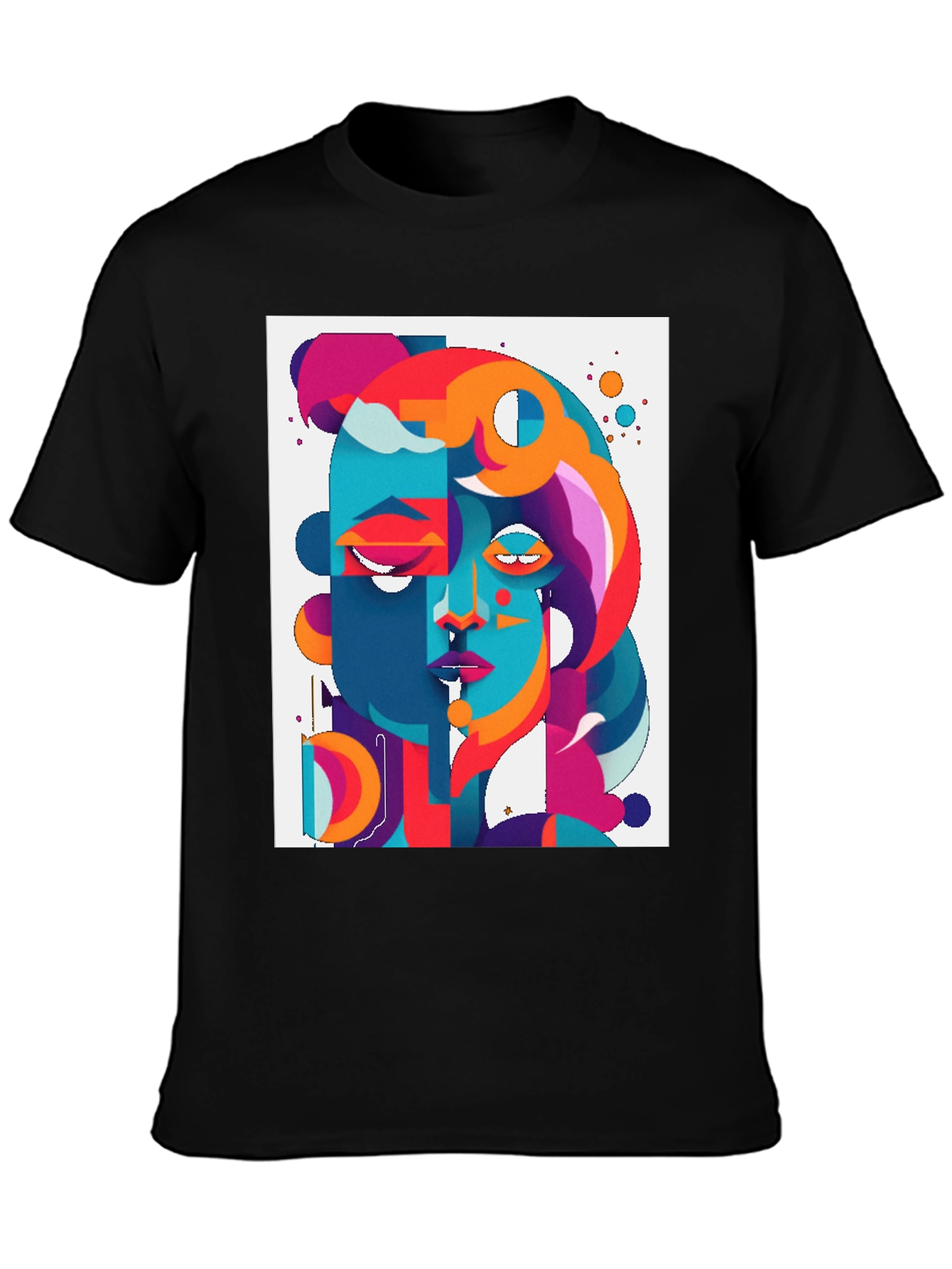 Abstract Face Graphic Tee - Modern Art T-Shirt