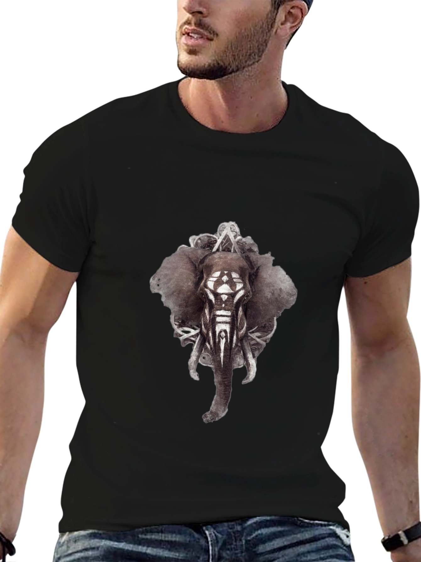 Elephant Graphic Tee - Black