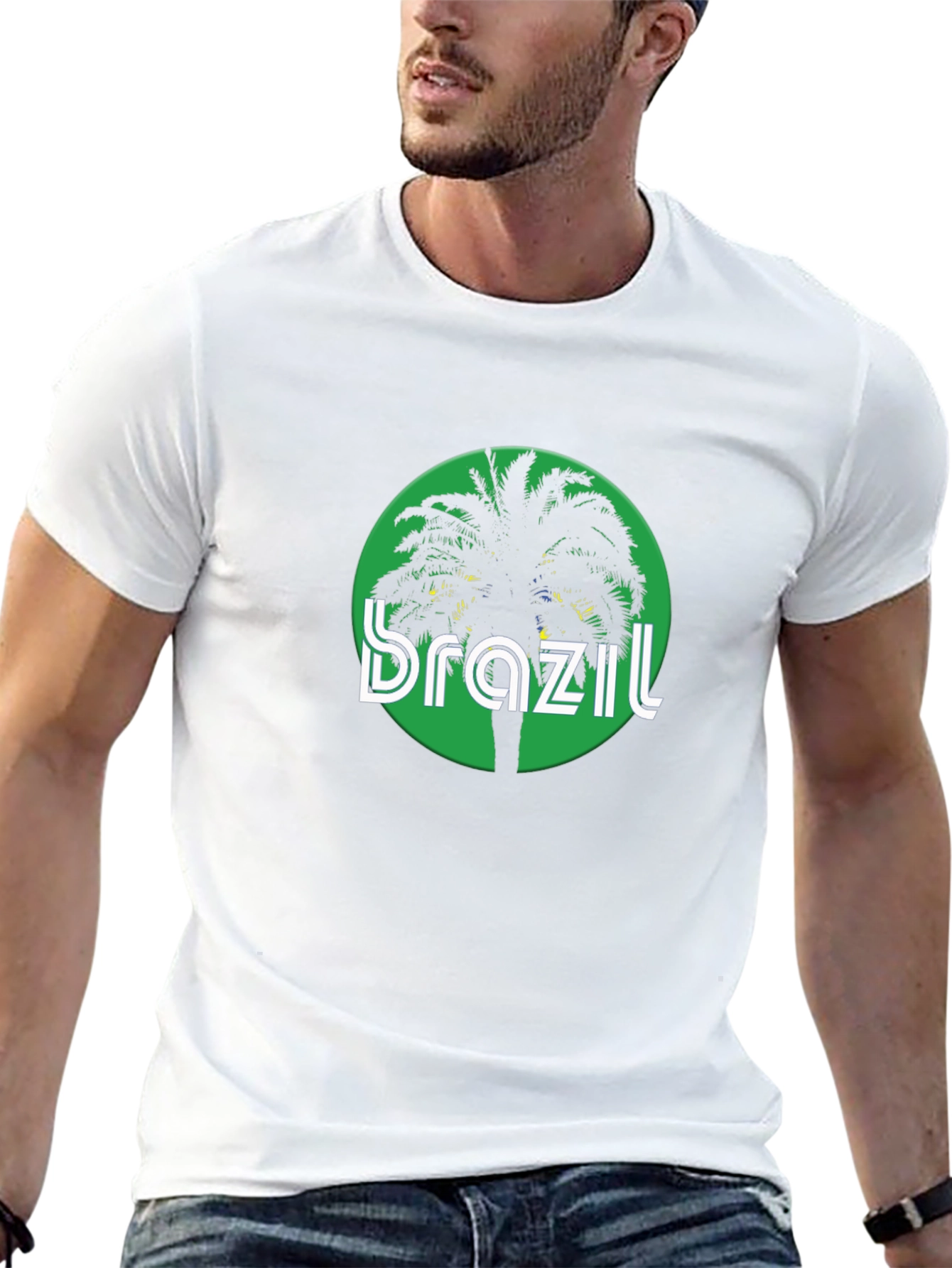 Brazil Palm Tree Graphic Tee - Black