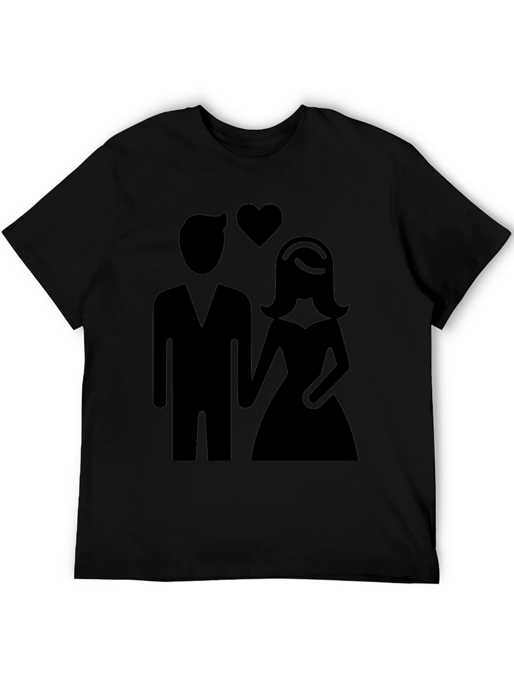 Couple Silhouette Graphic Tee - Black Unisex Shirt