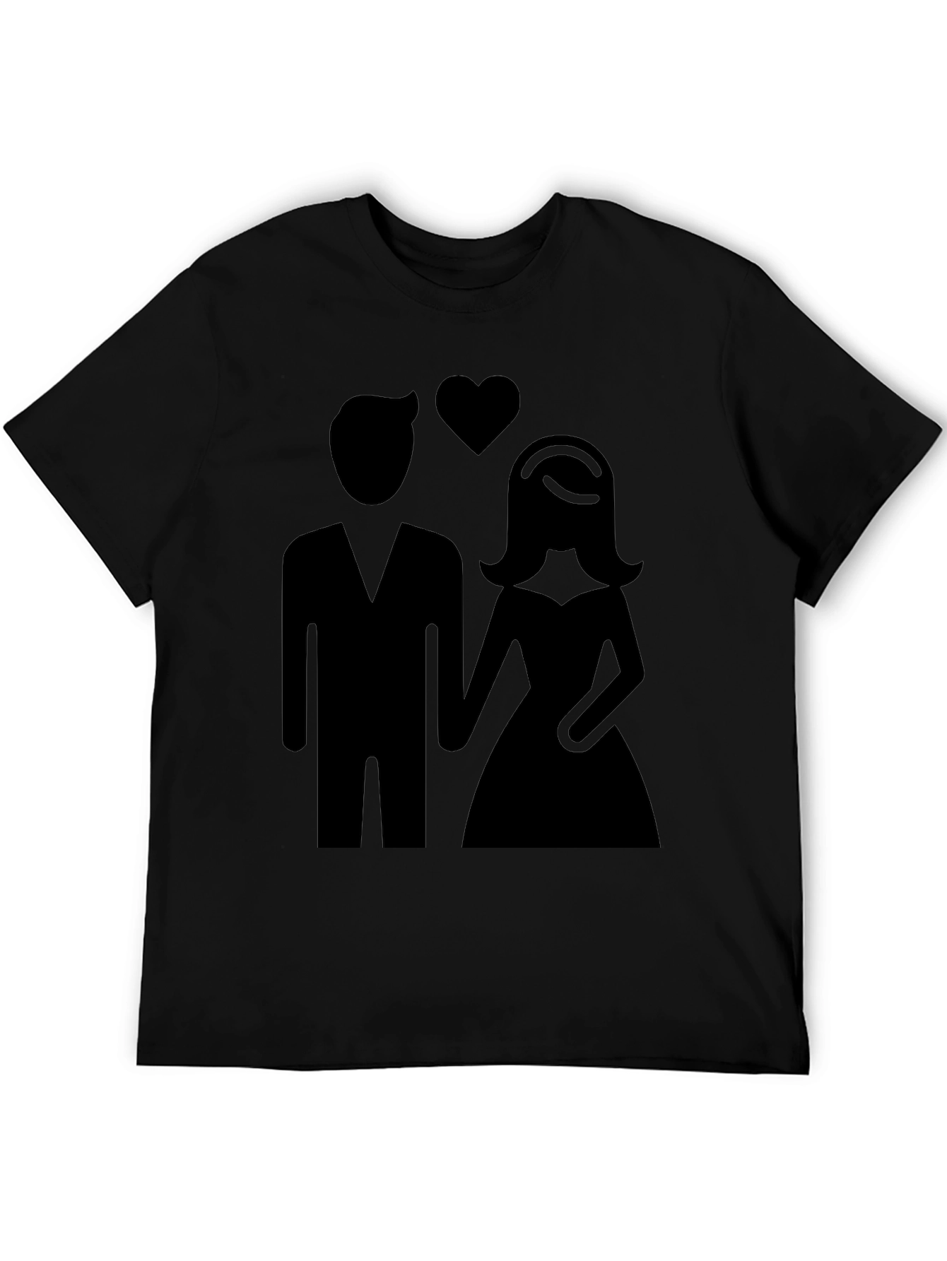 Couple Silhouette Graphic Tee - Black Unisex Shirt
