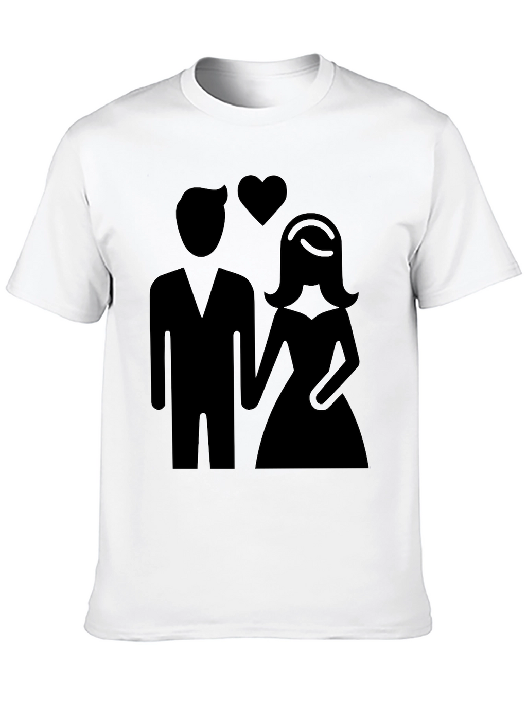 Couple Silhouette Graphic Tee - Black Unisex Shirt