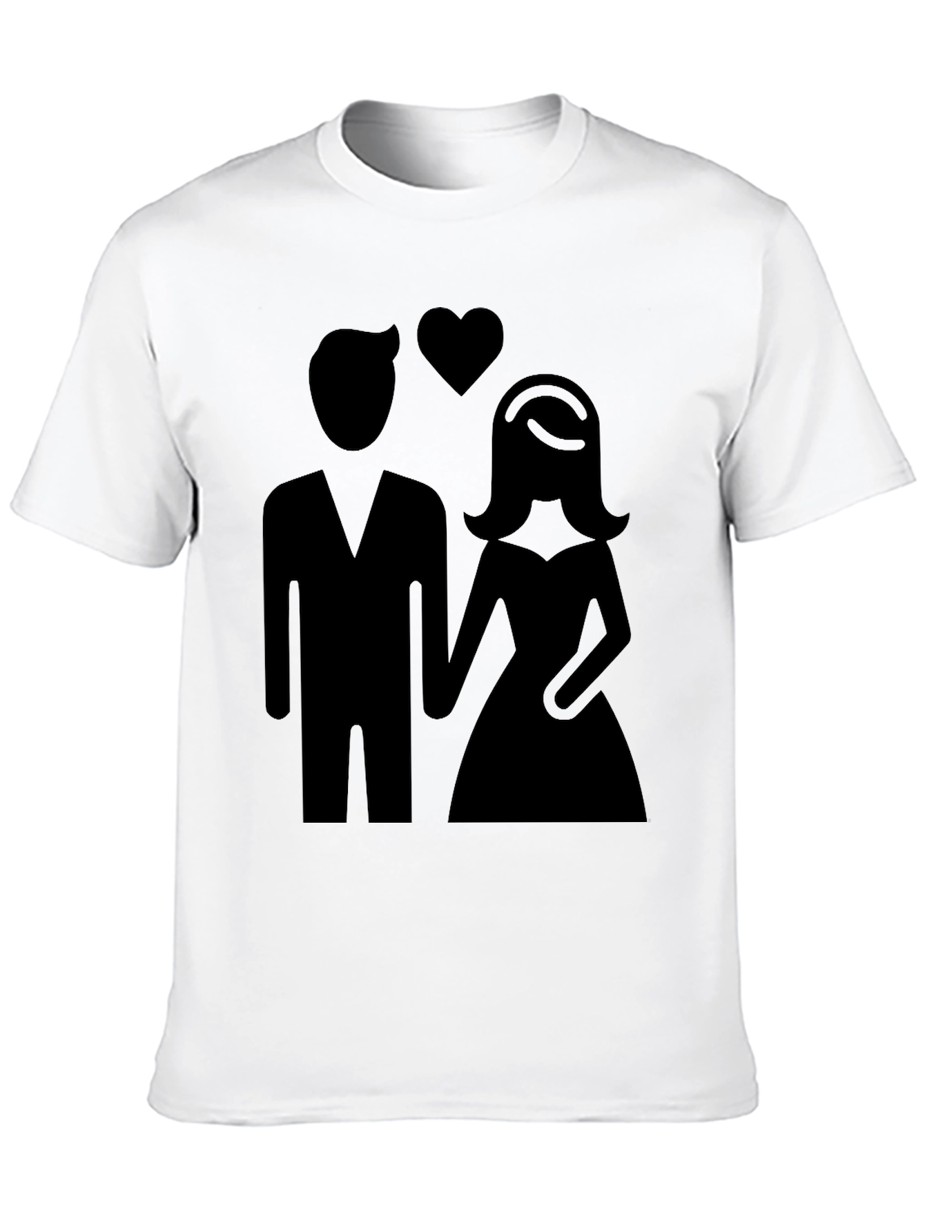 Couple Silhouette Graphic Tee - Black Unisex Shirt