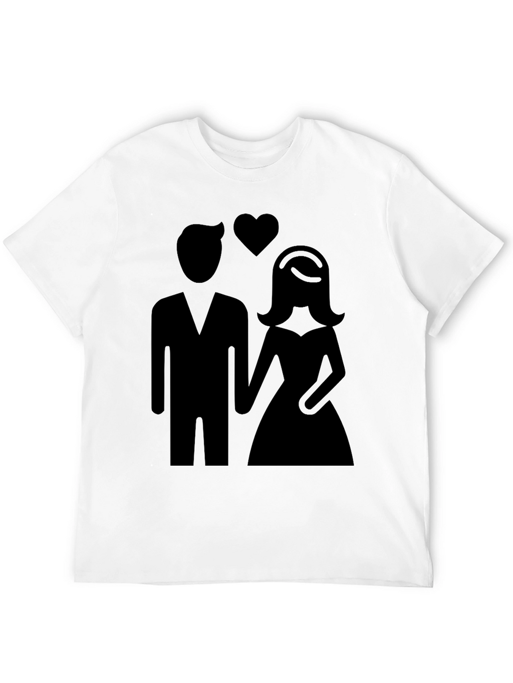 Couple Silhouette Graphic Tee - Black Unisex Shirt