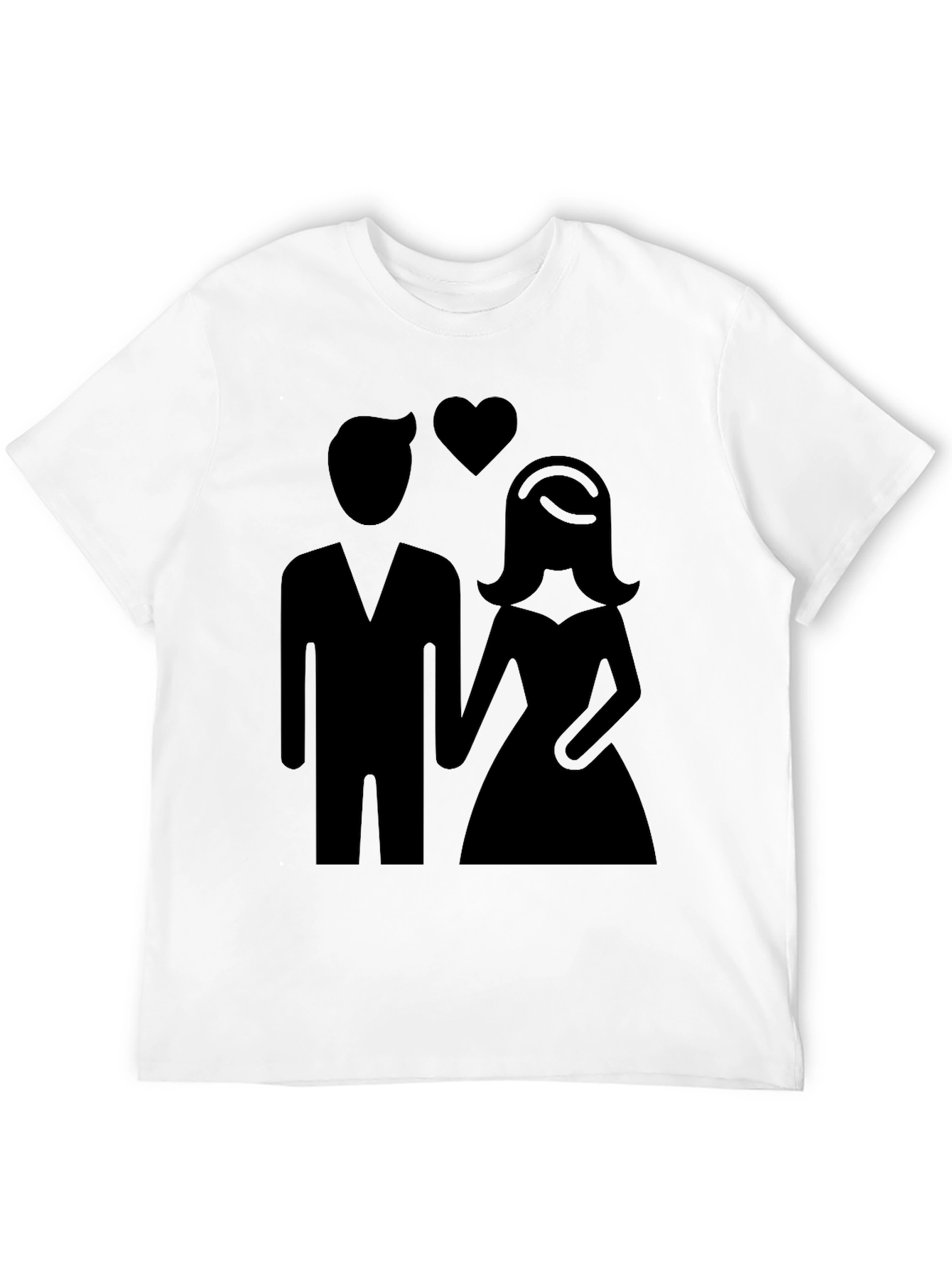 Couple Silhouette Graphic Tee - Black Unisex Shirt