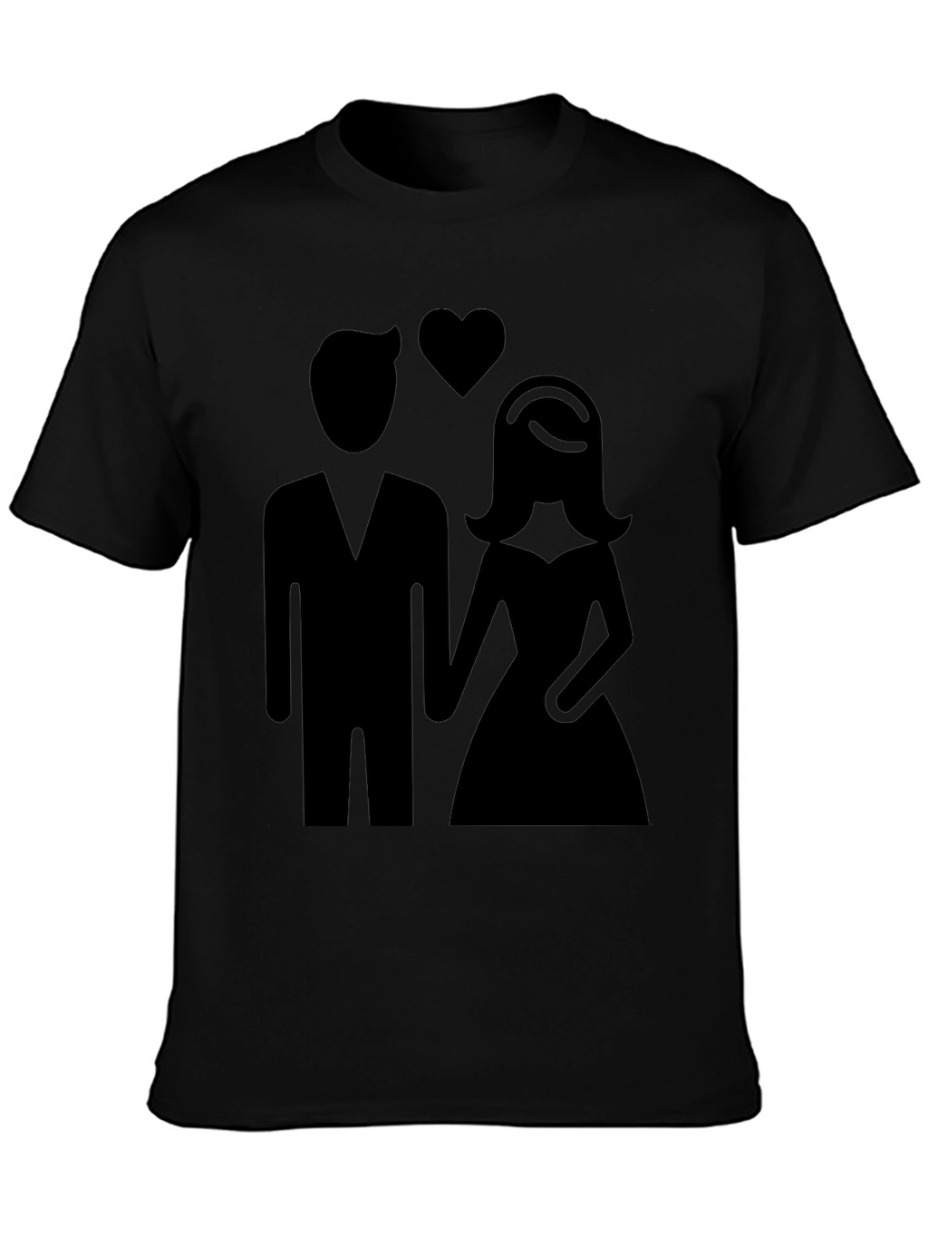 Couple Silhouette Graphic Tee - Black Unisex Shirt