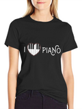I Love Piano T-Shirt - Music Heart Tee