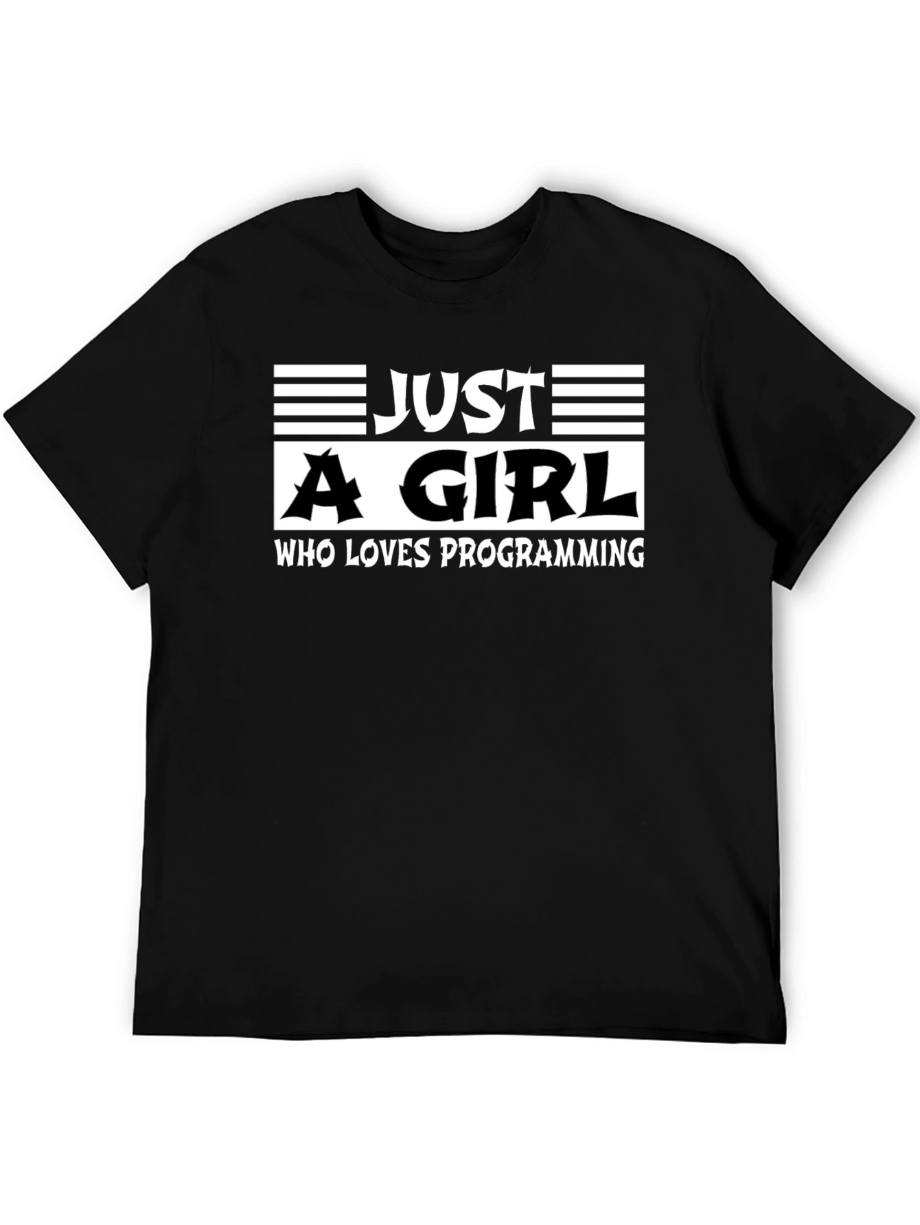 Just a Girl Who Loves Programming Black T-Shirt