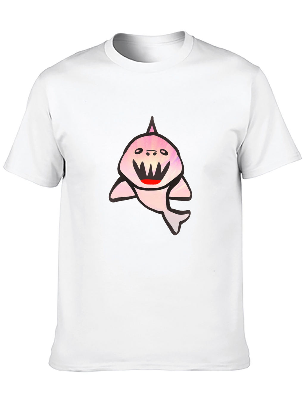 Black T-Shirt with Cute Shark Graphic