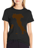 Italy Map Graphic Tee - Black Crewneck T-Shirt