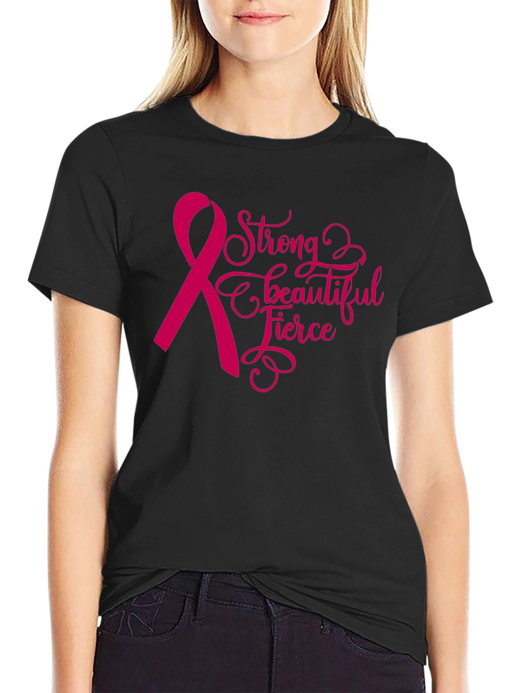 Strong Fierce Beautiful Breast Cancer Awareness T-Shirt