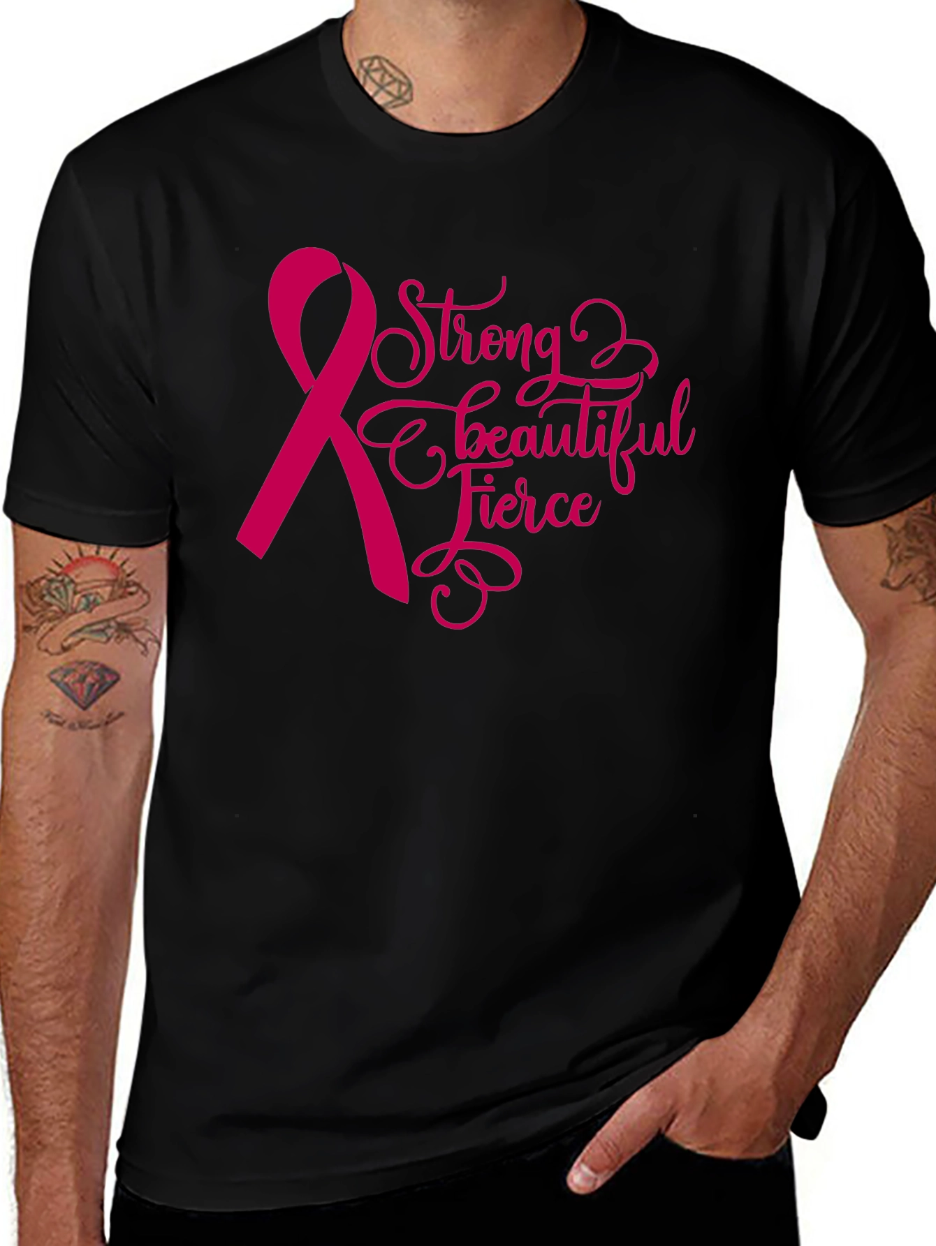 Strong Fierce Beautiful Breast Cancer Awareness T-Shirt