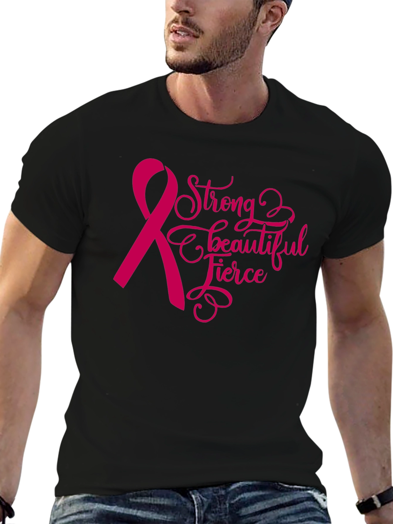 Strong Fierce Beautiful Breast Cancer Awareness T-Shirt