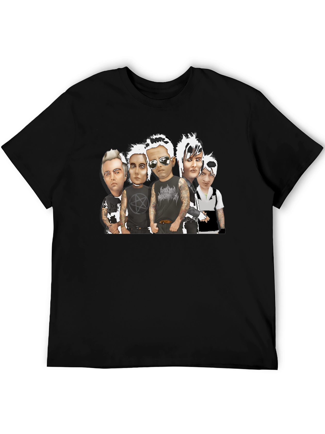 Black T-Shirt with Band Graphic