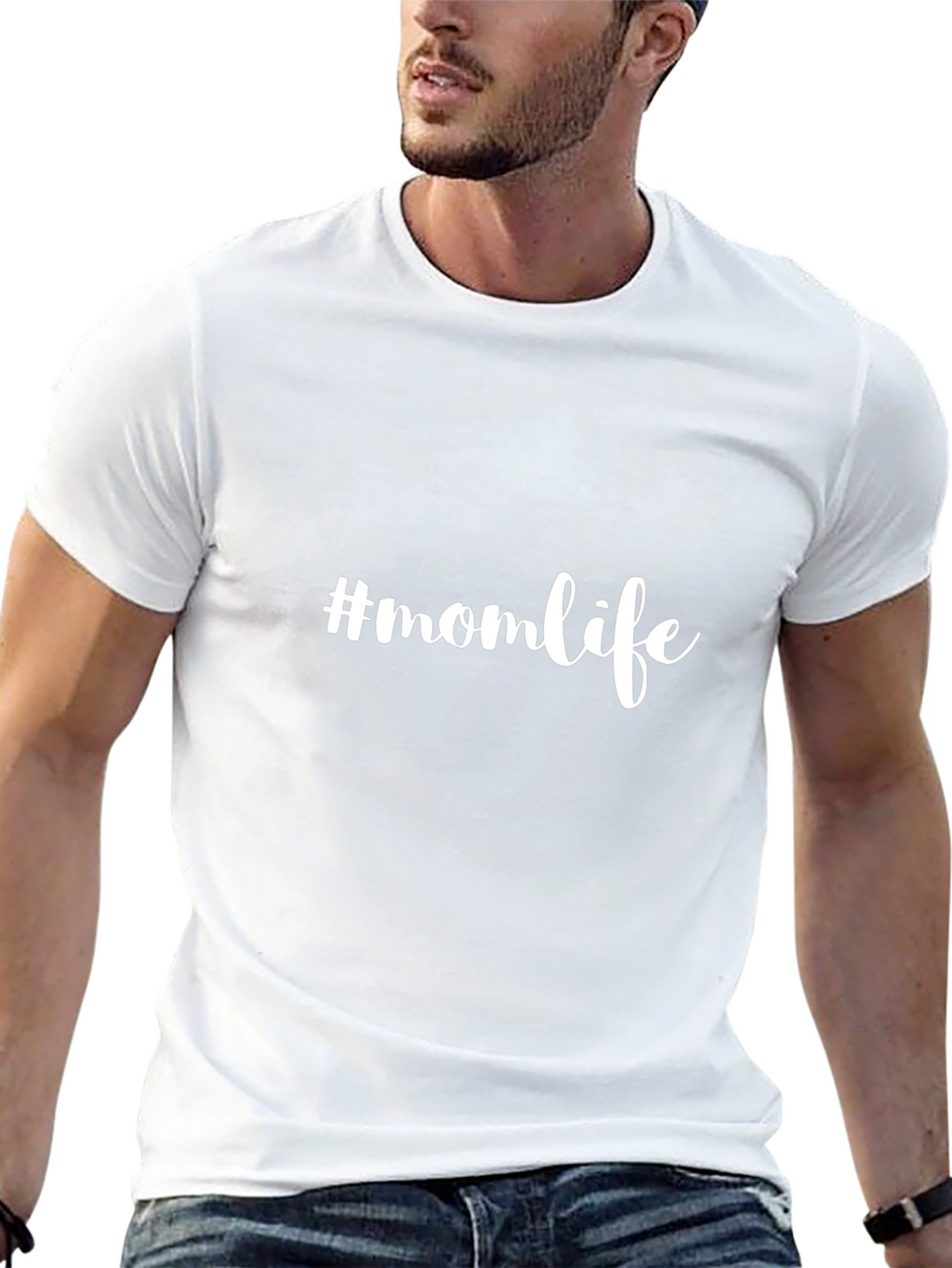 #momlife Black Cotton Graphic Tee