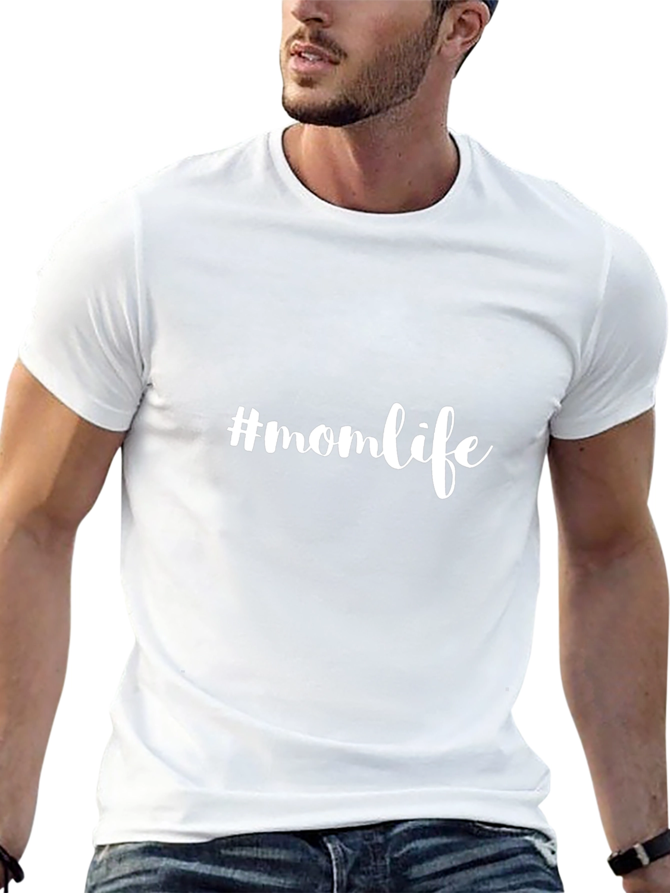 #momlife Black Cotton Graphic Tee