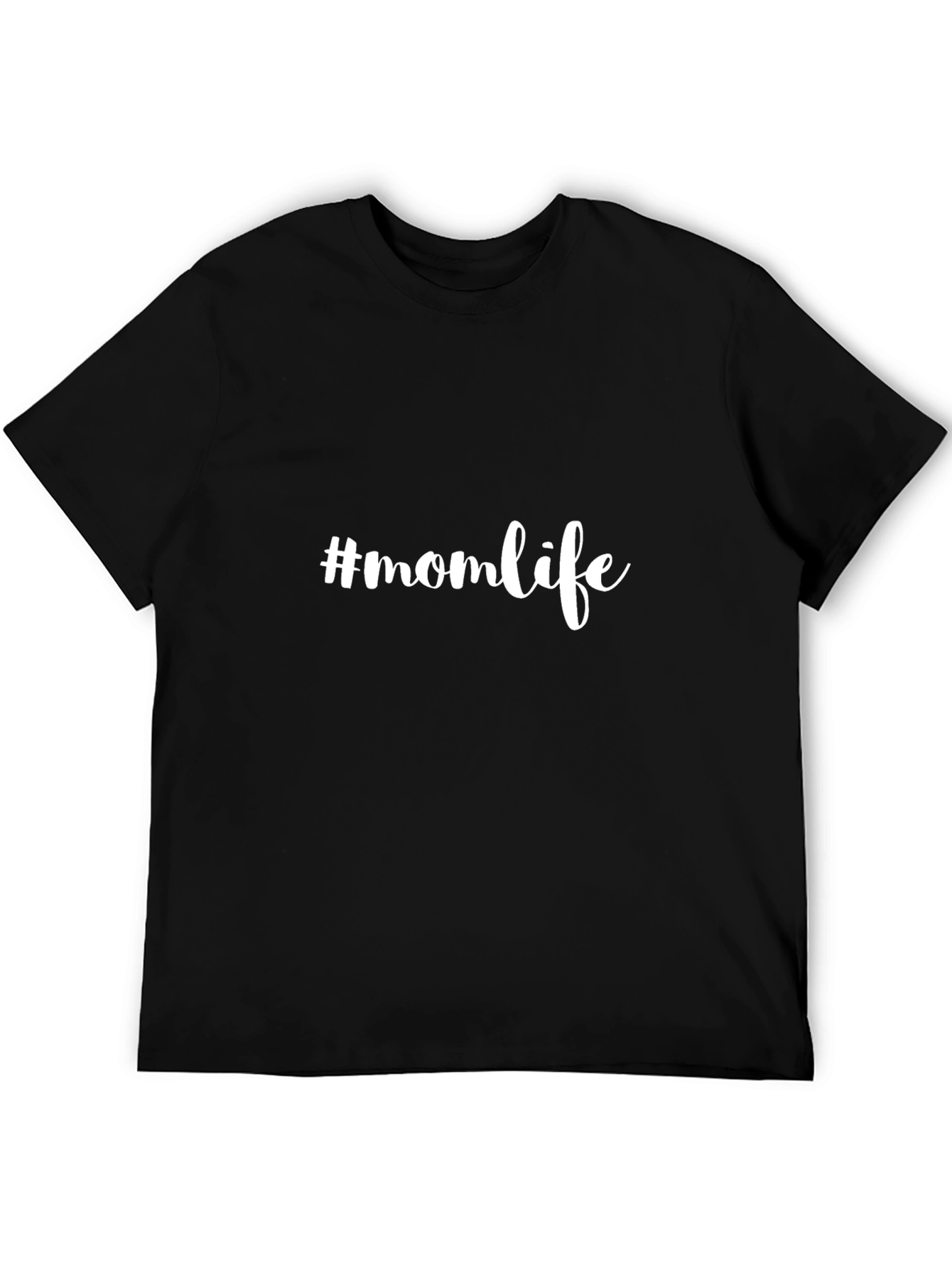 #momlife Black Cotton Graphic Tee