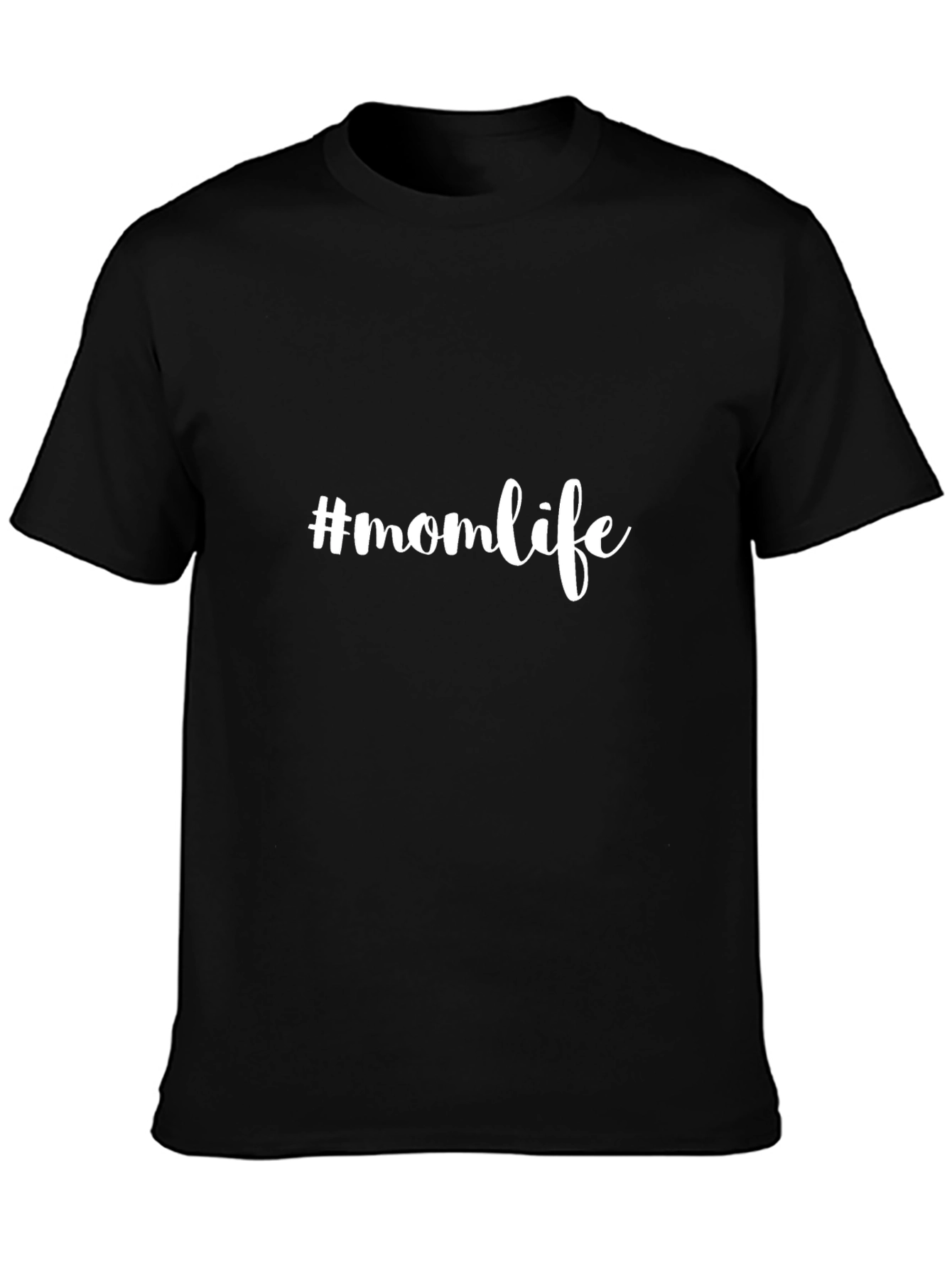 #momlife Black Cotton Graphic Tee