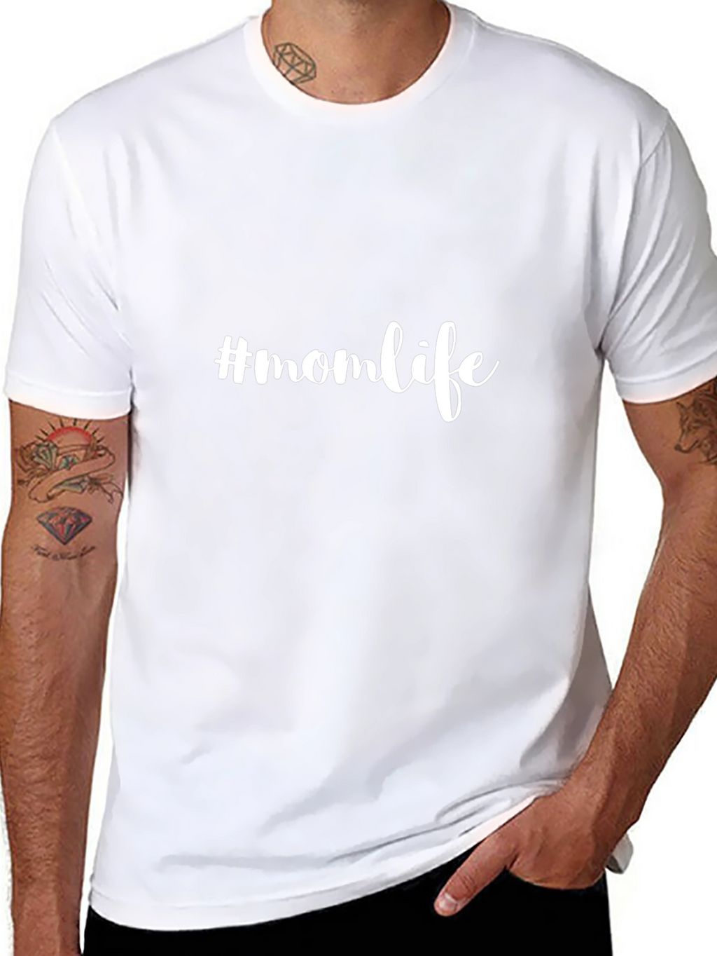 #momlife Black Cotton Graphic Tee