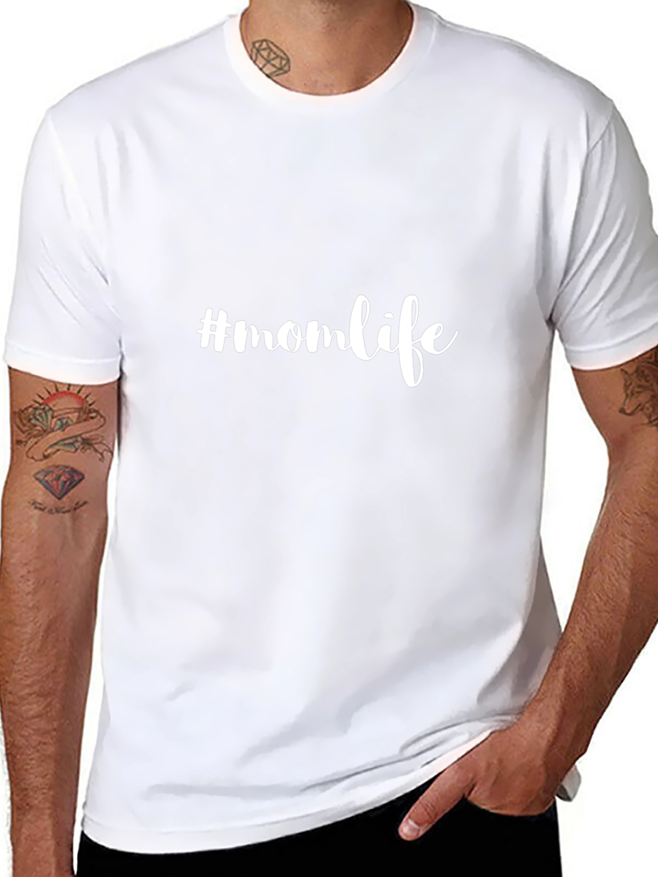#momlife Black Cotton Graphic Tee