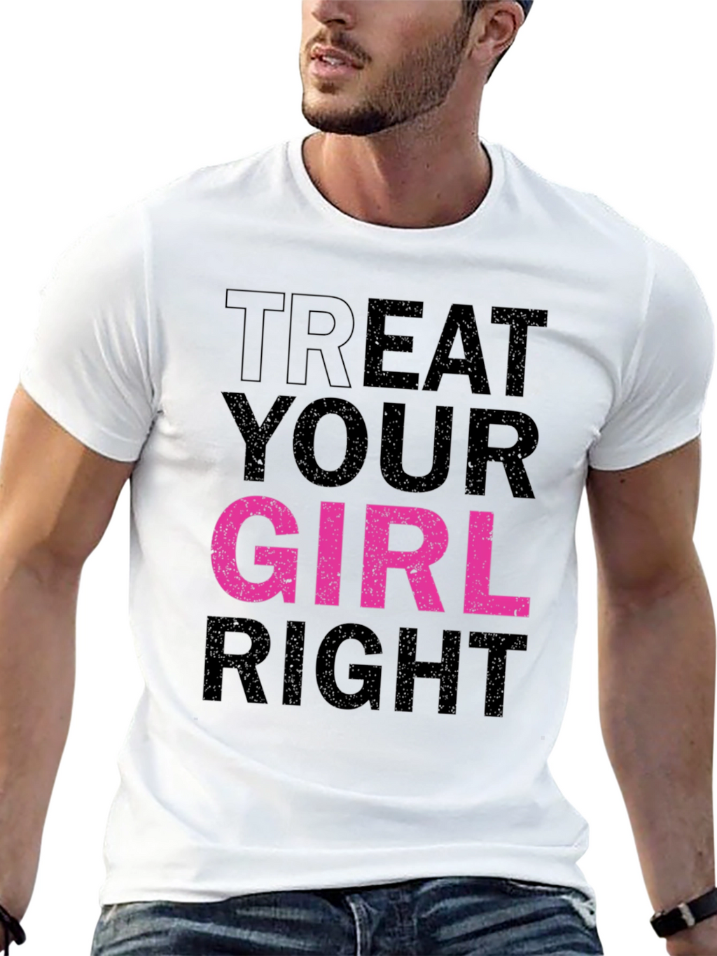 Treat Your Girl Right Graphic Tee - Black