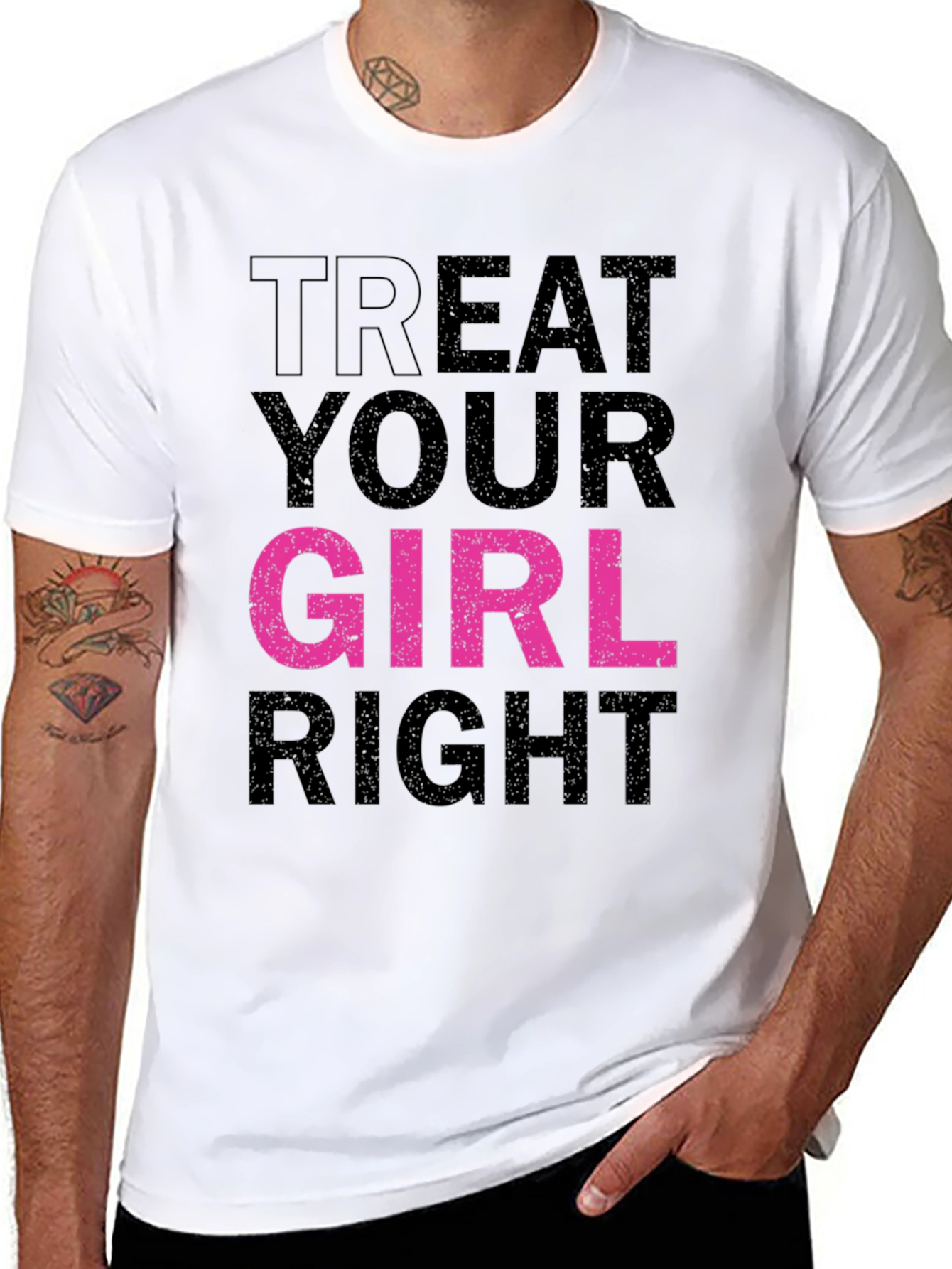 Treat Your Girl Right Graphic Tee - Black