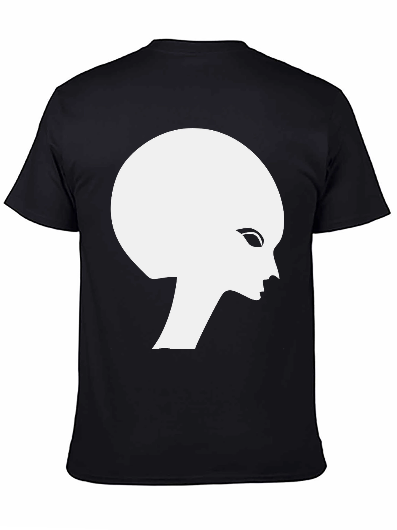 Alien Silhouette Graphic Tee - Black Cotton T-Shirt