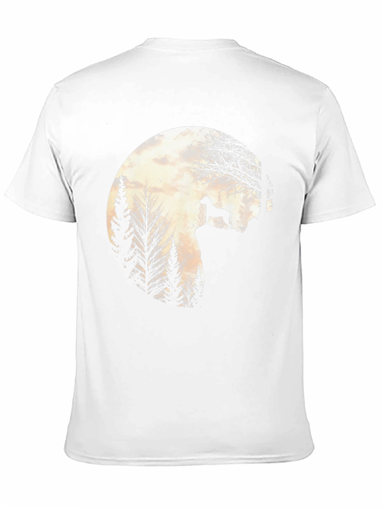 Dog Silhouette Moon Graphic Tee - Black