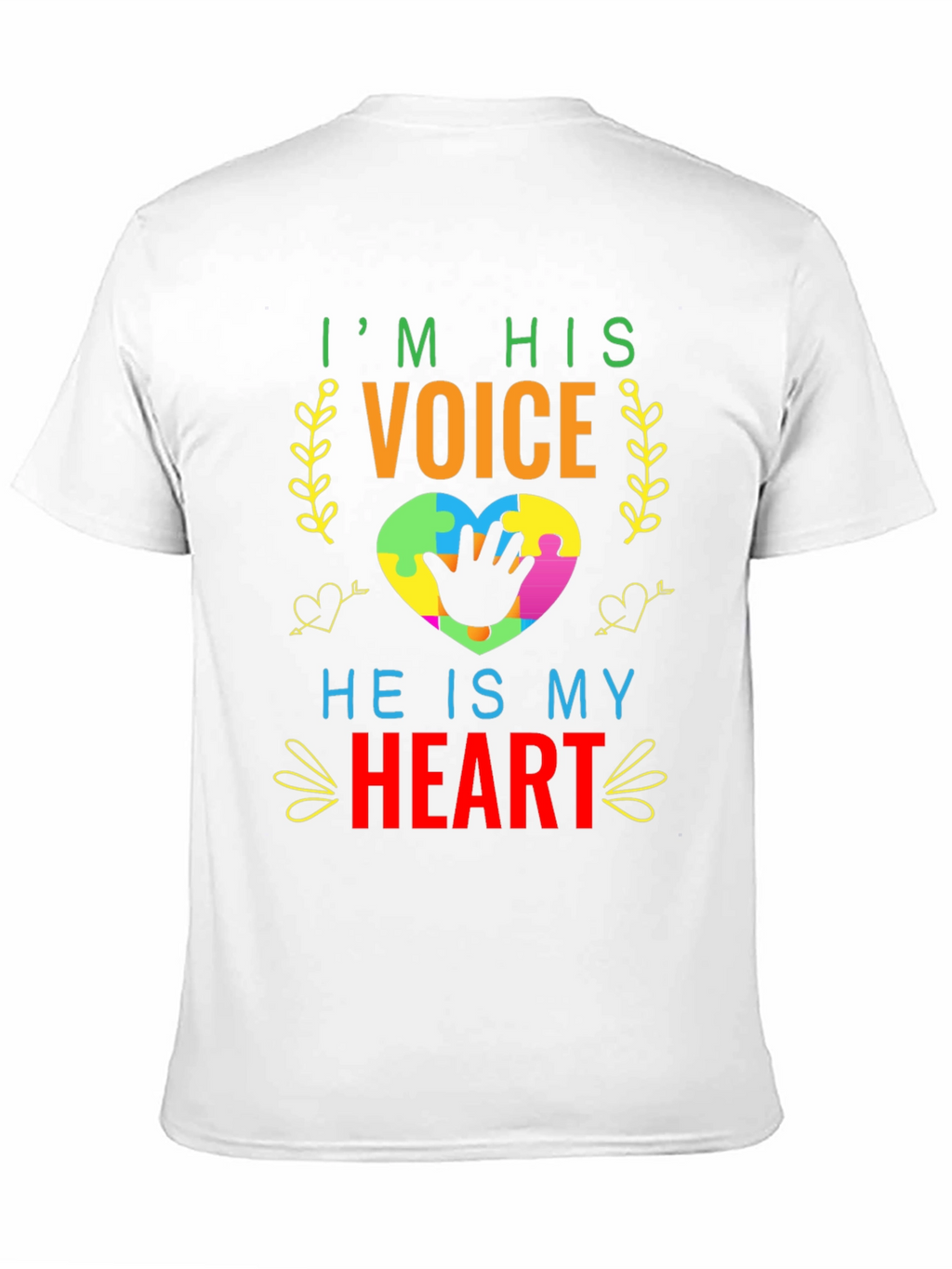 Autism Awareness T-Shirt - Im His Voice Heart Tee