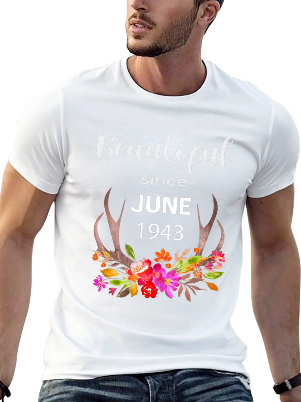 Beautiful Since June 1943 Floral T-Shirt