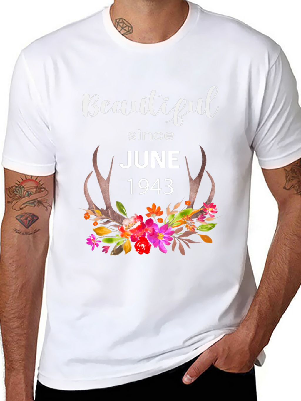 Beautiful Since June 1943 Floral T-Shirt