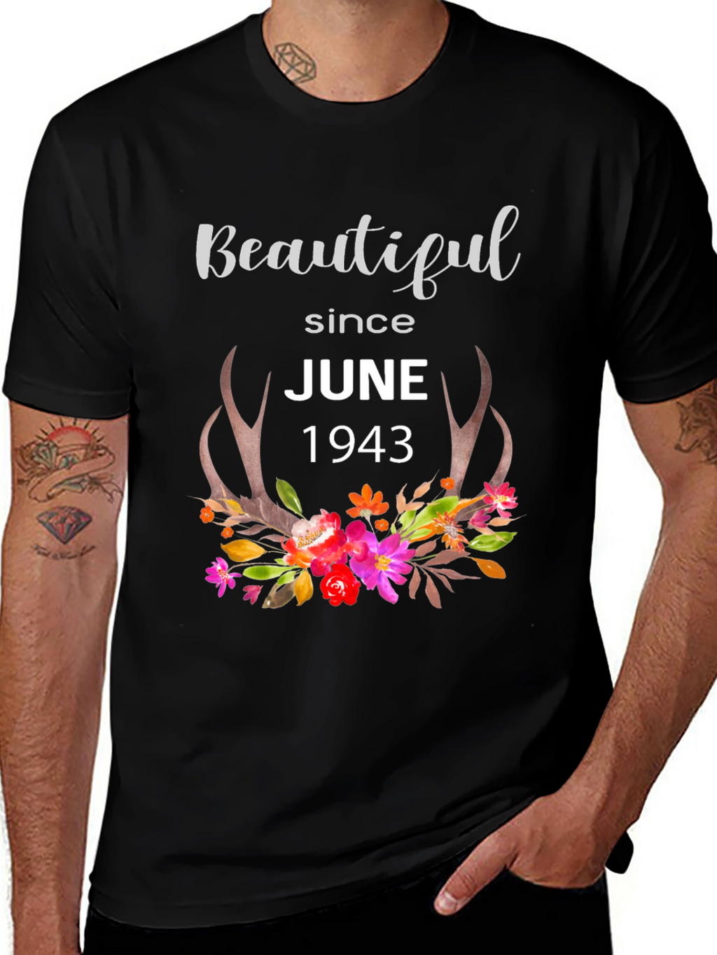Beautiful Since June 1943 Floral T-Shirt