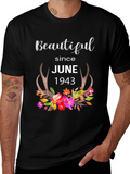 Beautiful Since June 1943 Floral T-Shirt