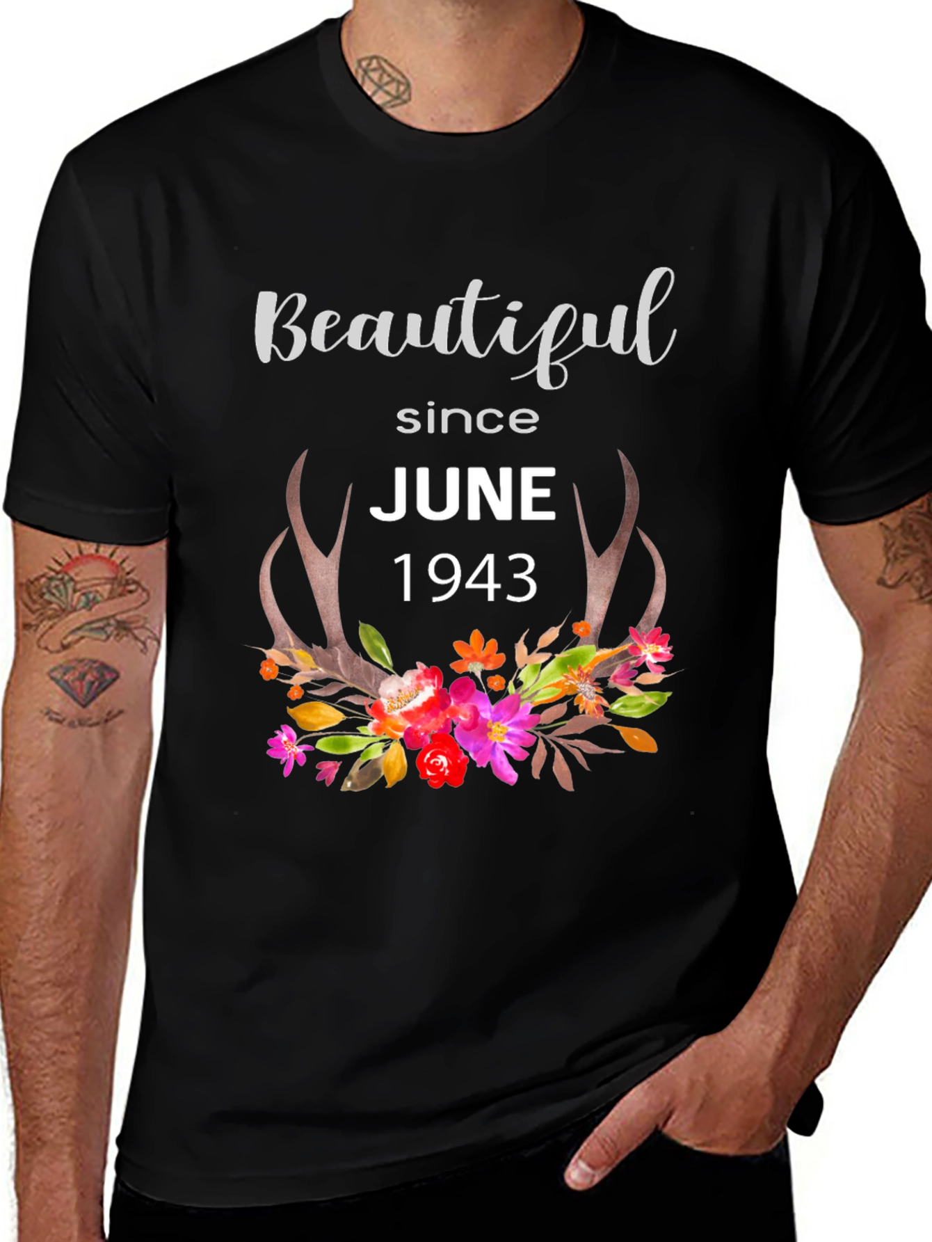 Beautiful Since June 1943 Floral T-Shirt