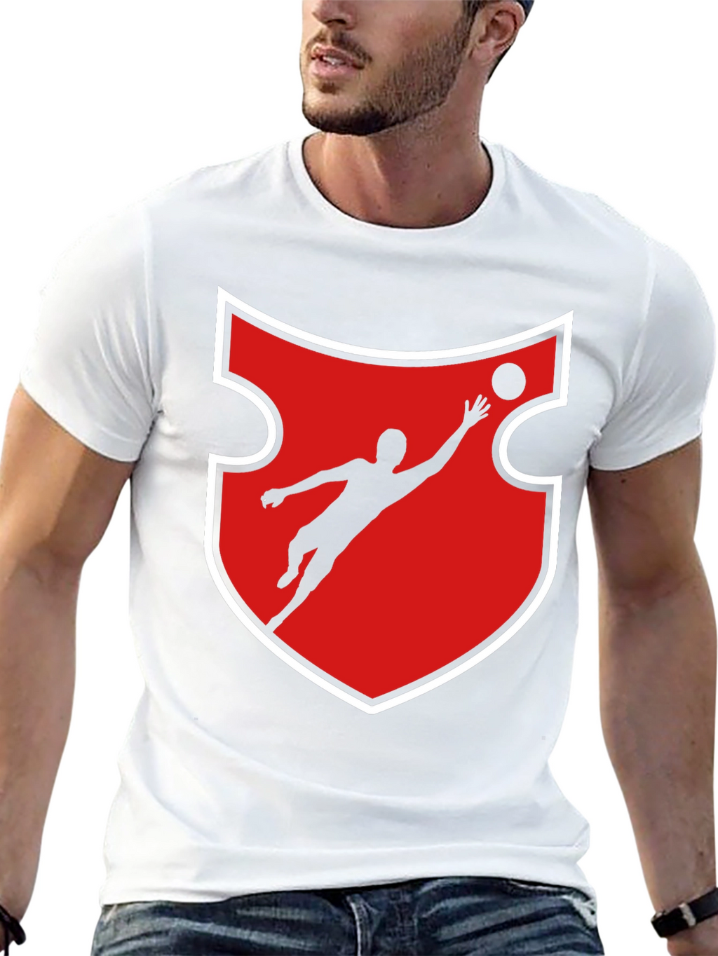 Goalkeeper Graphic Tee - Red Shield Design