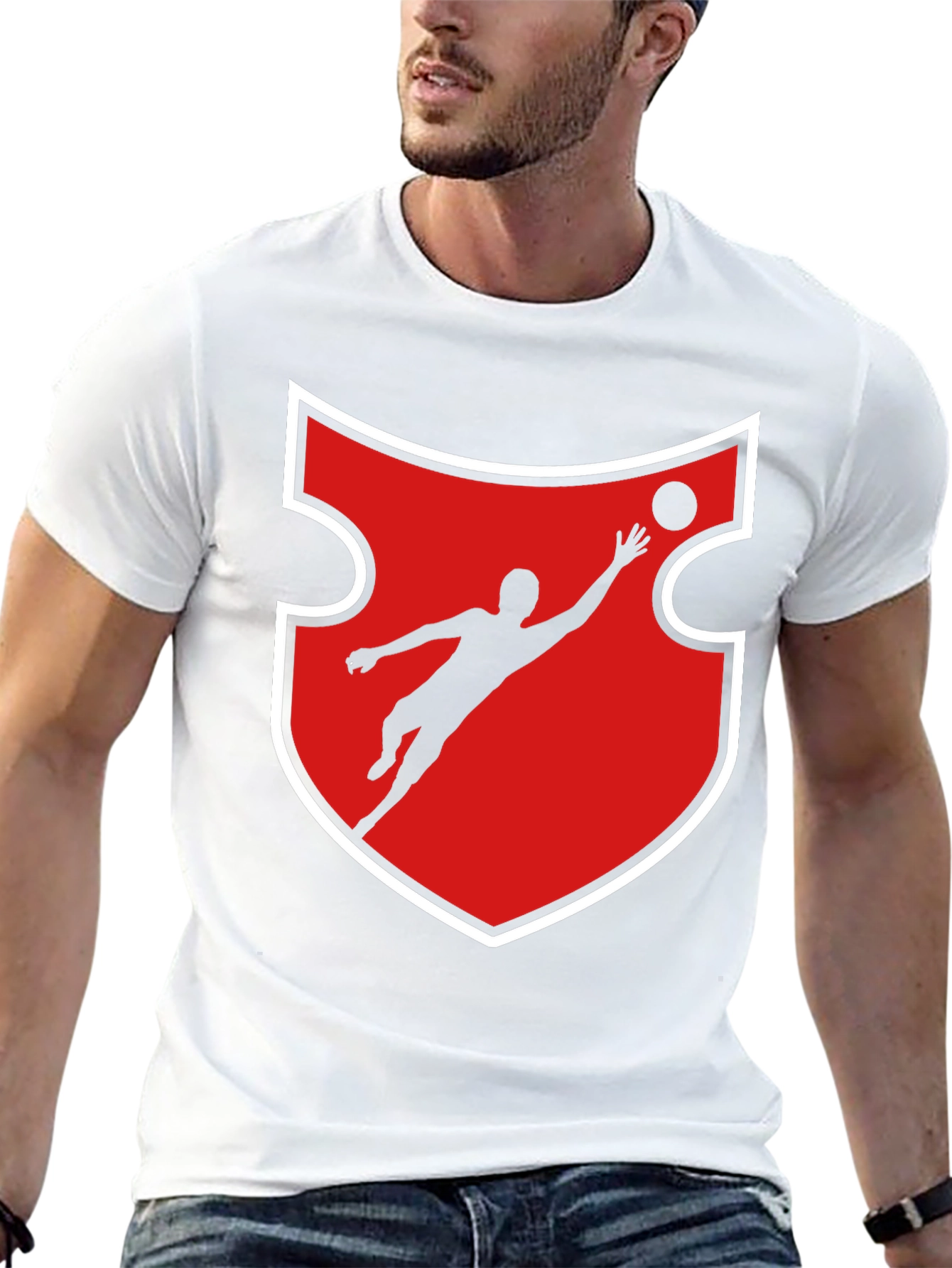 Goalkeeper Graphic Tee - Red Shield Design