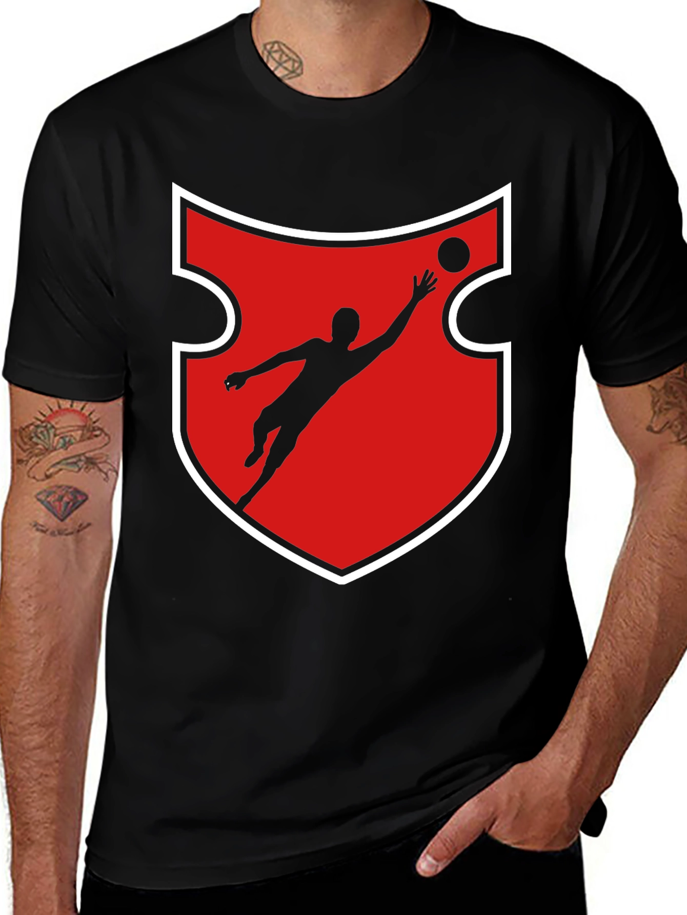 Goalkeeper Graphic Tee - Red Shield Design
