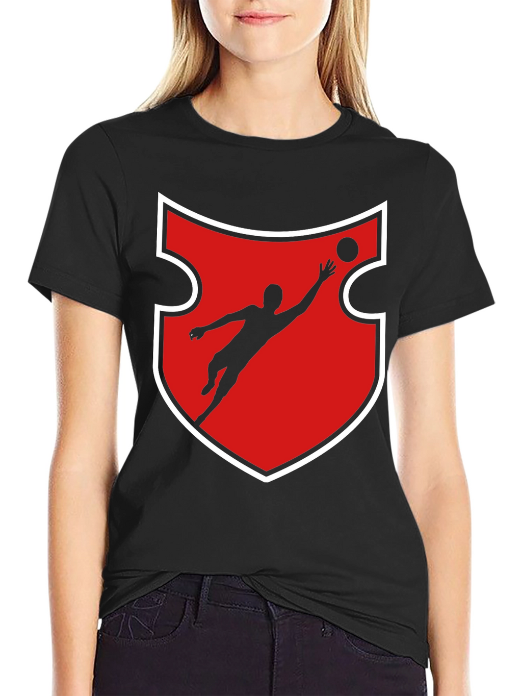 Goalkeeper Graphic Tee - Red Shield Design