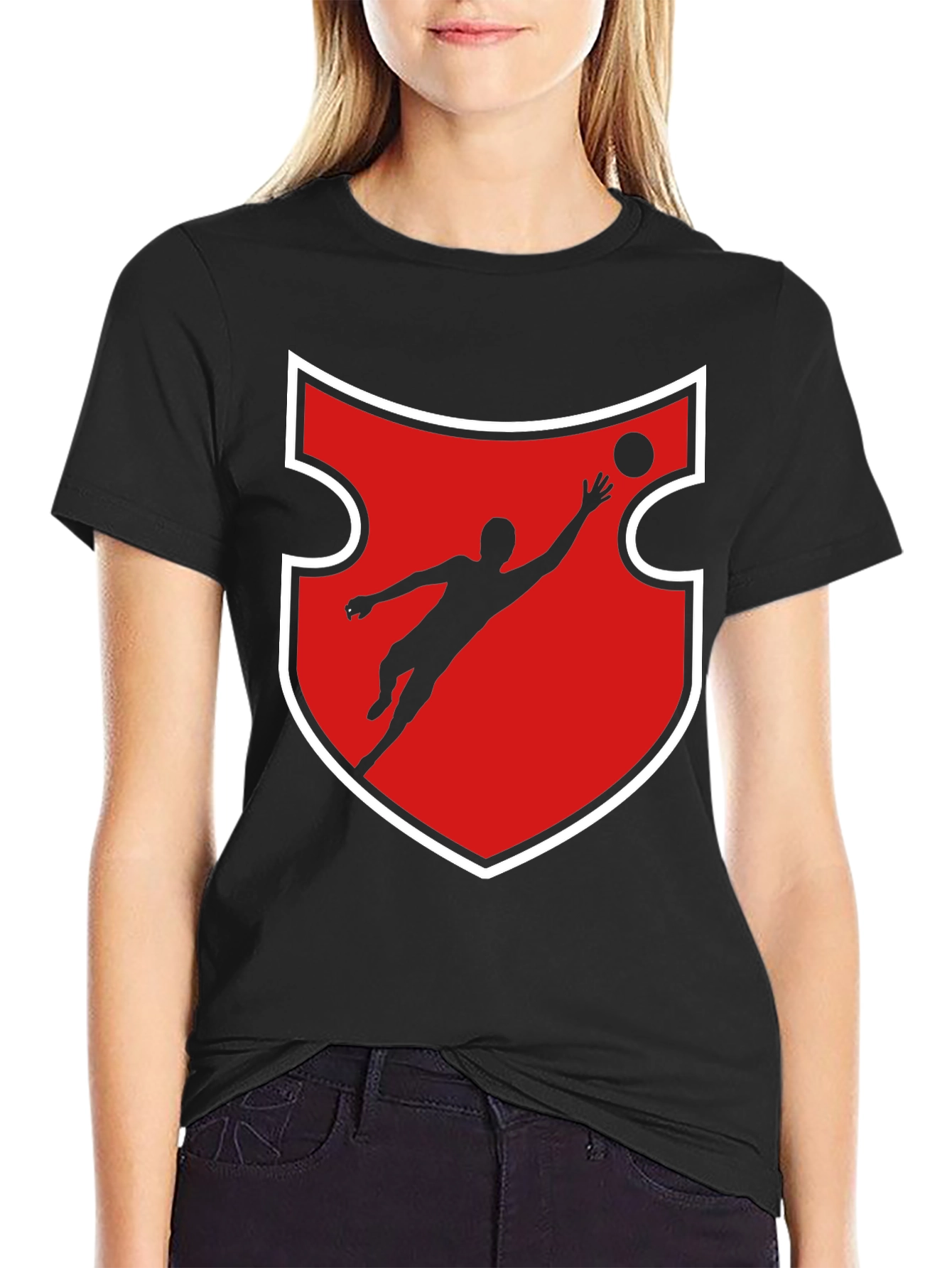 Goalkeeper Graphic Tee - Red Shield Design