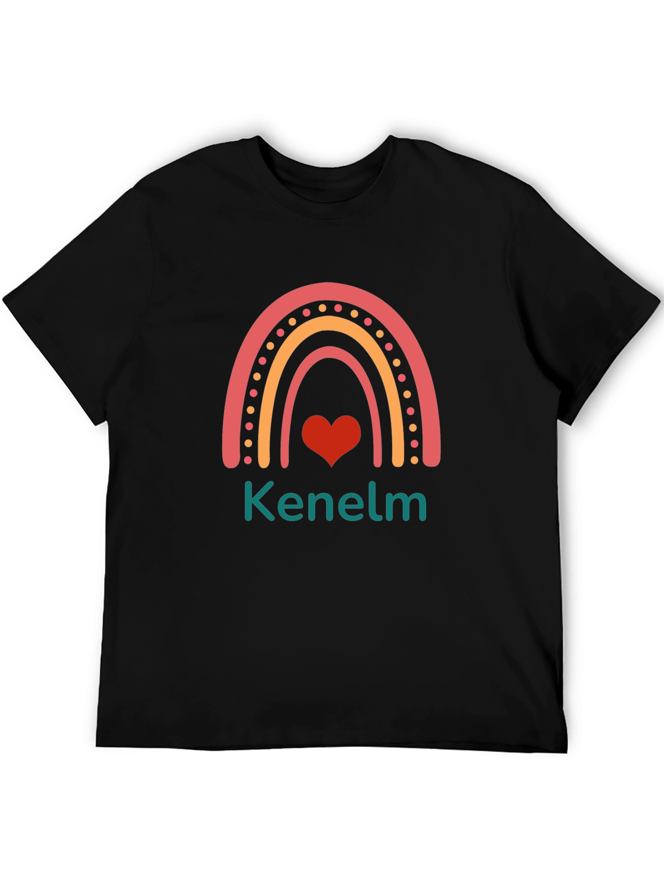 Rainbow Kenelm T-Shirt - Custom Name Heart Tee
