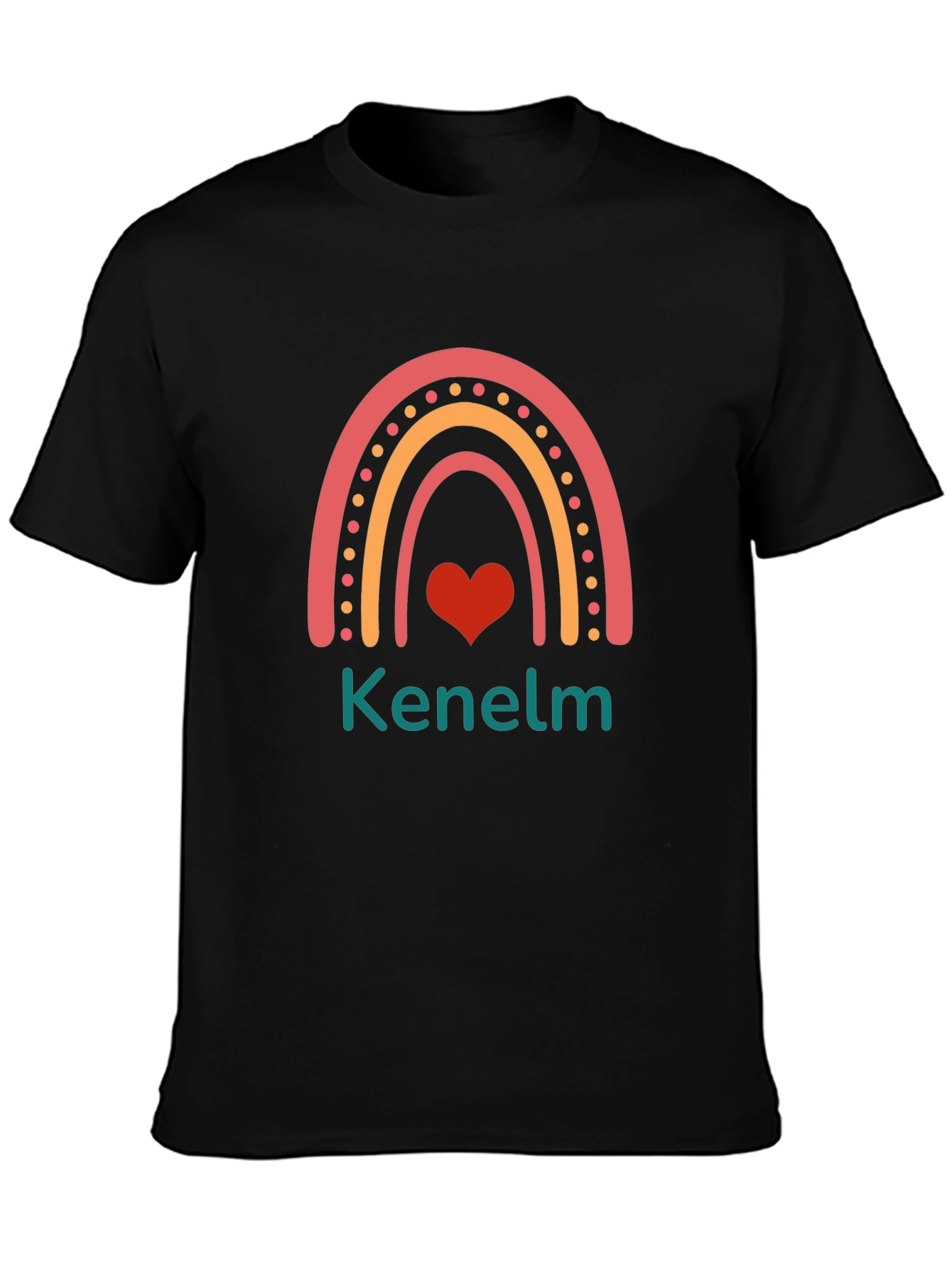 Rainbow Kenelm T-Shirt - Custom Name Heart Tee