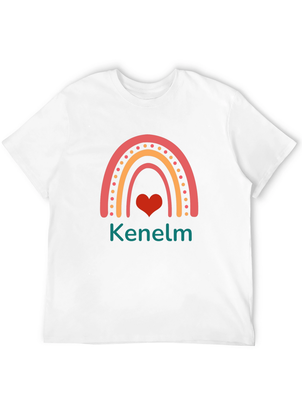 Rainbow Kenelm T-Shirt - Custom Name Heart Tee