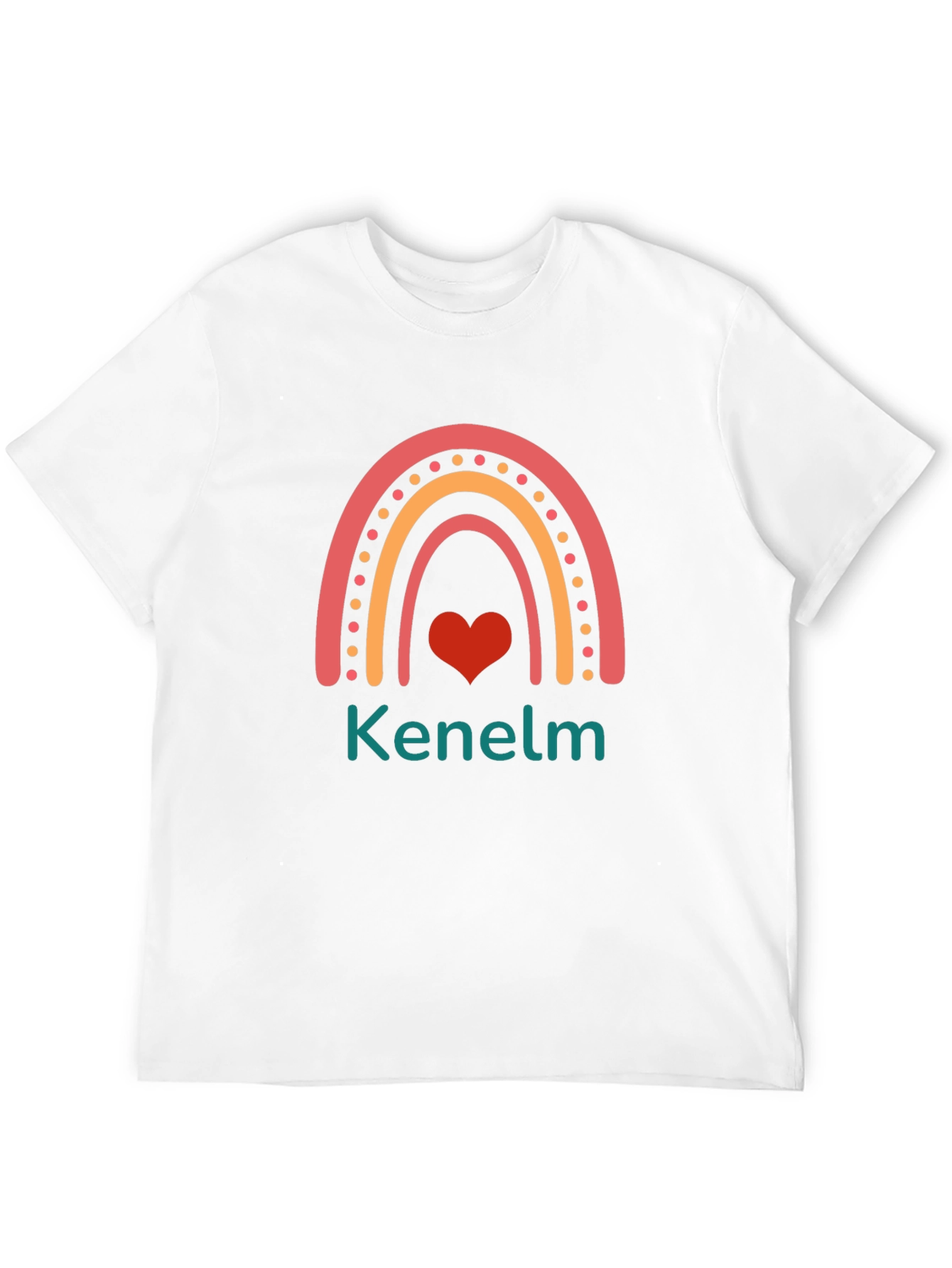 Rainbow Kenelm T-Shirt - Custom Name Heart Tee
