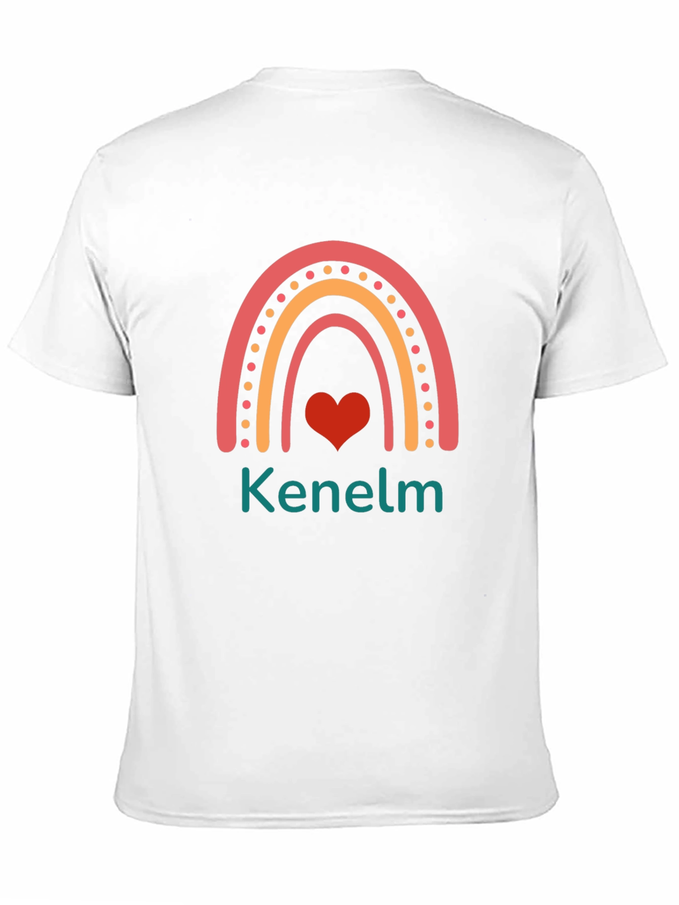 Rainbow Kenelm T-Shirt - Custom Name Heart Tee
